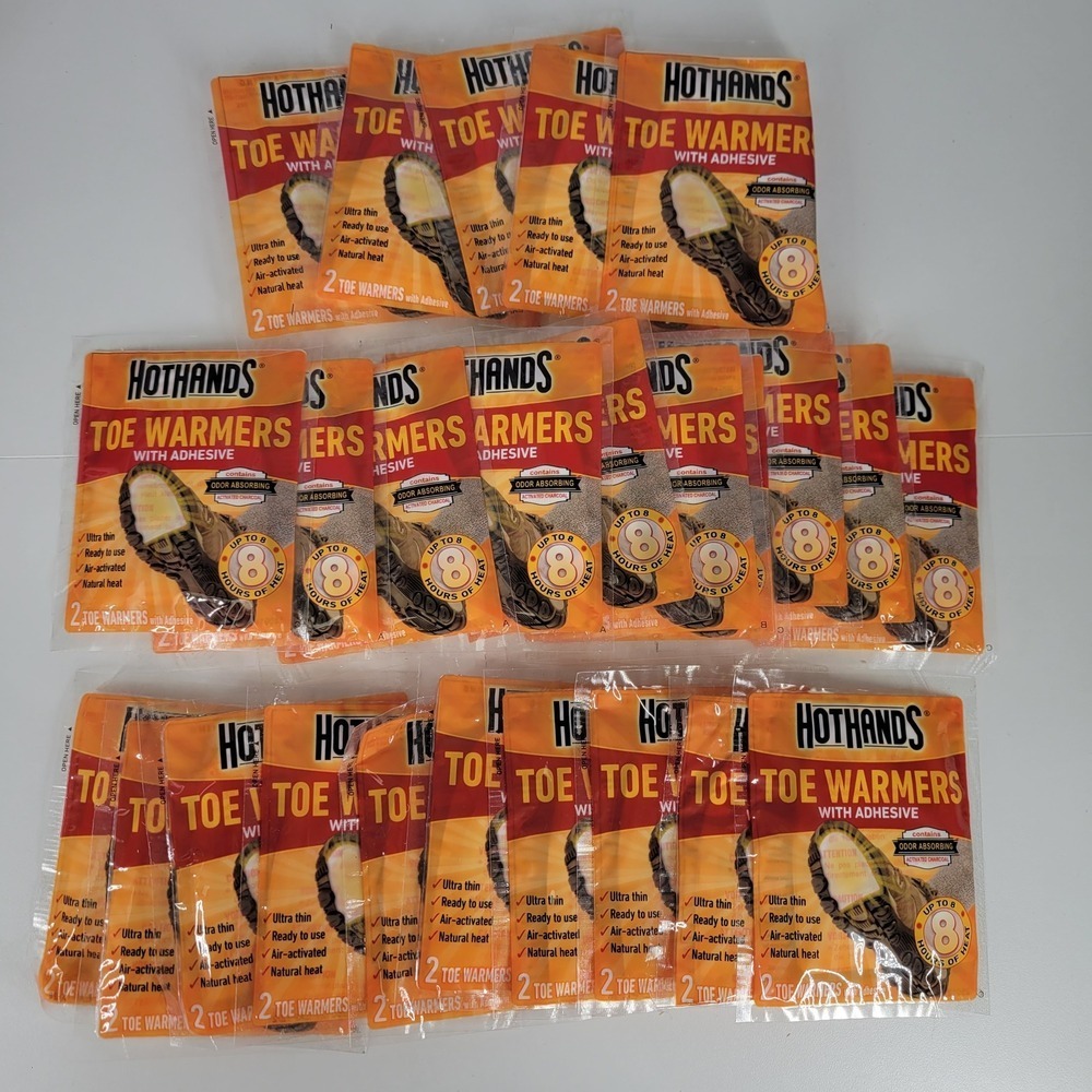 Hot Hands Toe Warmers with Adhesive 25 Pack 50PC BULK upto 8 Hours